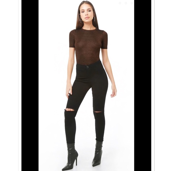 NWT Bronze Metallic Knit Top - Picture 2 of 8